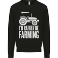 Id Rather Be Farmer Farming Tractor Kids Sweatshirt Jumper Black