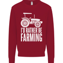 Id Rather Be Farmer Farming Tractor Kids Sweatshirt Jumper Red