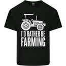 Id Rather Be Farmer Farming Tractor Kids T-Shirt Childrens Black