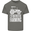 Id Rather Be Farmer Farming Tractor Kids T-Shirt Childrens Charcoal