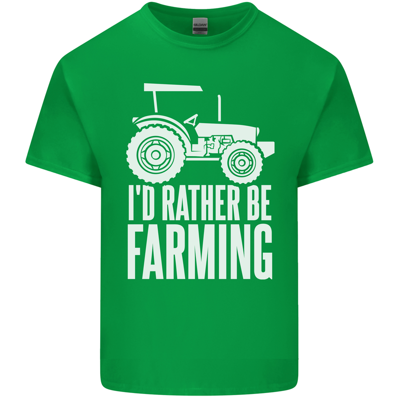 Id Rather Be Farmer Farming Tractor Kids T-Shirt Childrens Irish Green