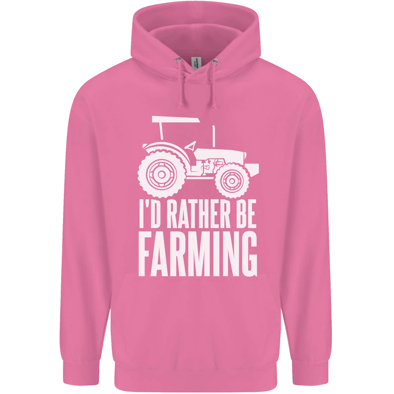 Id Rather Be Farmer Farming Tractor Mens 80% Cotton Hoodie Azelea