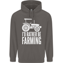 Id Rather Be Farmer Farming Tractor Mens 80% Cotton Hoodie Charcoal