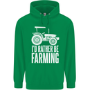 Id Rather Be Farmer Farming Tractor Mens 80% Cotton Hoodie Irish Green