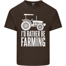 Id Rather Be Farmer Farming Tractor Mens Cotton T-Shirt Tee Top Dark Chocolate