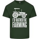Id Rather Be Farmer Farming Tractor Mens Cotton T-Shirt Tee Top Forest Green