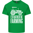 Id Rather Be Farmer Farming Tractor Mens Cotton T-Shirt Tee Top Irish Green