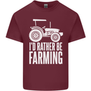 Id Rather Be Farmer Farming Tractor Mens Cotton T-Shirt Tee Top Maroon