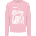 Id Rather Be Farmer Farming Tractor Mens Sweatshirt Jumper Light Pink