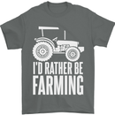 Id Rather Be Farmer Farming Tractor Mens T-Shirt 100% Cotton Charcoal