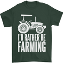Id Rather Be Farmer Farming Tractor Mens T-Shirt 100% Cotton Forest Green