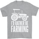 Id Rather Be Farmer Farming Tractor Mens T-Shirt 100% Cotton Sports Grey