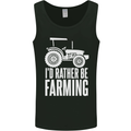 Id Rather Be Farmer Farming Tractor Mens Vest Tank Top Black