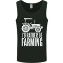 Id Rather Be Farmer Farming Tractor Mens Vest Tank Top Black