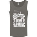 Id Rather Be Farmer Farming Tractor Mens Vest Tank Top Charcoal
