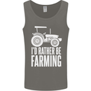 Id Rather Be Farmer Farming Tractor Mens Vest Tank Top Charcoal
