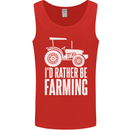 Id Rather Be Farmer Farming Tractor Mens Vest Tank Top Red