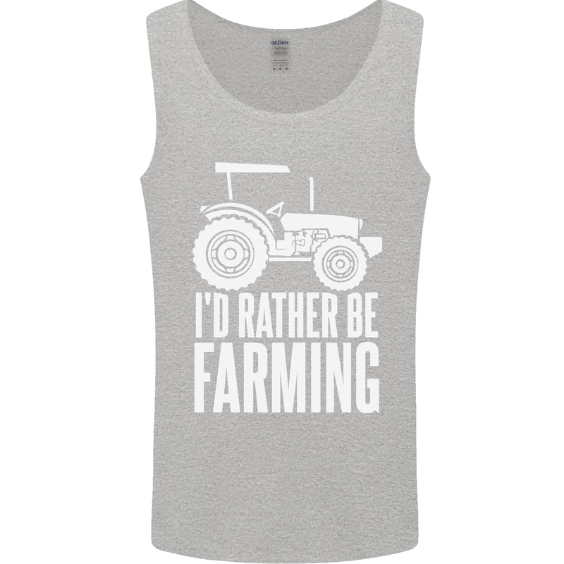 Id Rather Be Farmer Farming Tractor Mens Vest Tank Top Sports Grey