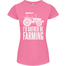 Id Rather Be Farmer Farming Tractor Womens Petite Cut T-Shirt Azalea