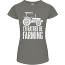 Id Rather Be Farmer Farming Tractor Womens Petite Cut T-Shirt Charcoal