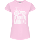 Id Rather Be Farmer Farming Tractor Womens Petite Cut T-Shirt Light Pink