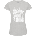 Id Rather Be Farmer Farming Tractor Womens Petite Cut T-Shirt Sports Grey