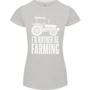 Id Rather Be Farmer Farming Tractor Womens Petite Cut T-Shirt Sports Grey