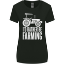 Id Rather Be Farmer Farming Tractor Womens Wider Cut T-Shirt Black