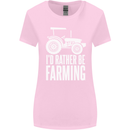 Id Rather Be Farmer Farming Tractor Womens Wider Cut T-Shirt Light Pink