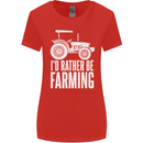 Id Rather Be Farmer Farming Tractor Womens Wider Cut T-Shirt Red
