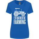 Id Rather Be Farmer Farming Tractor Womens Wider Cut T-Shirt Royal Blue