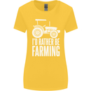 Id Rather Be Farmer Farming Tractor Womens Wider Cut T-Shirt Yellow