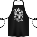 If Bob Tells Me Not to Worry Reggae Music Cotton Apron 100% Organic Black