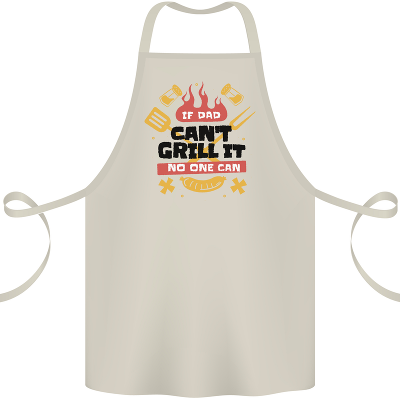 If Dad Cant Grill It No One Can Funny BBQ Cotton Apron 100% Organic Natural