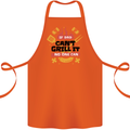 If Dad Cant Grill It No One Can Funny BBQ Cotton Apron 100% Organic Orange