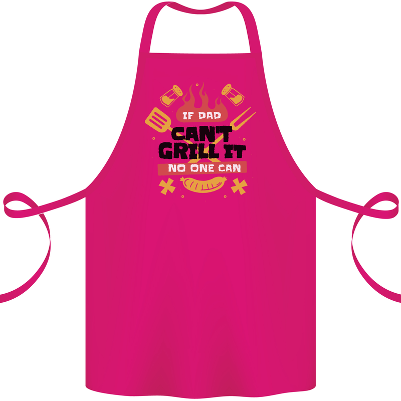 If Dad Cant Grill It No One Can Funny BBQ Cotton Apron 100% Organic Pink