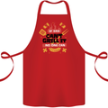 If Dad Cant Grill It No One Can Funny BBQ Cotton Apron 100% Organic Red