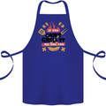 If Dad Cant Grill It No One Can Funny BBQ Cotton Apron 100% Organic Royal Blue