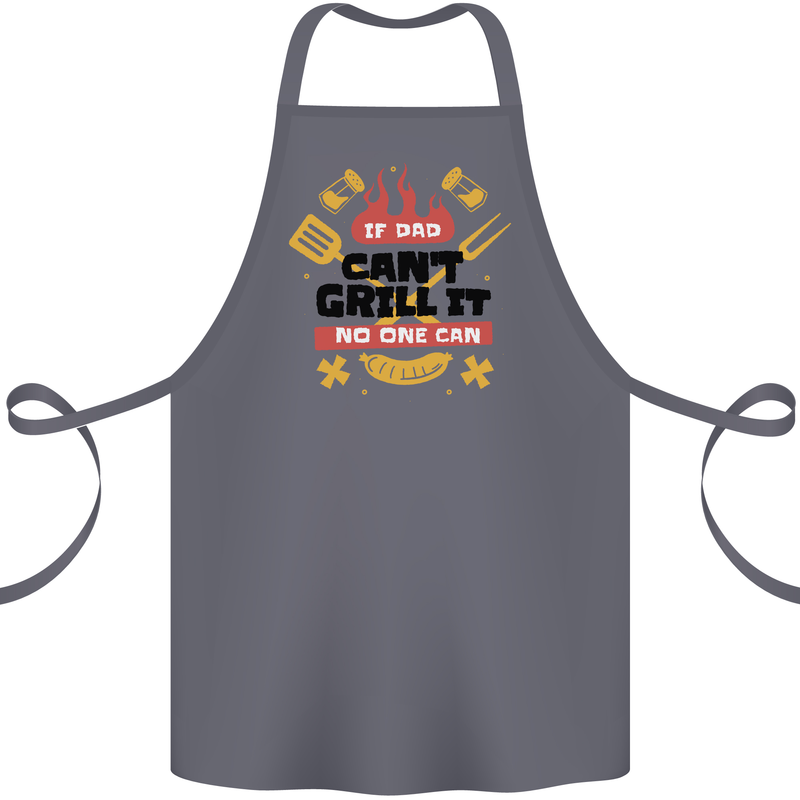 If Dad Cant Grill It No One Can Funny BBQ Cotton Apron 100% Organic Steel