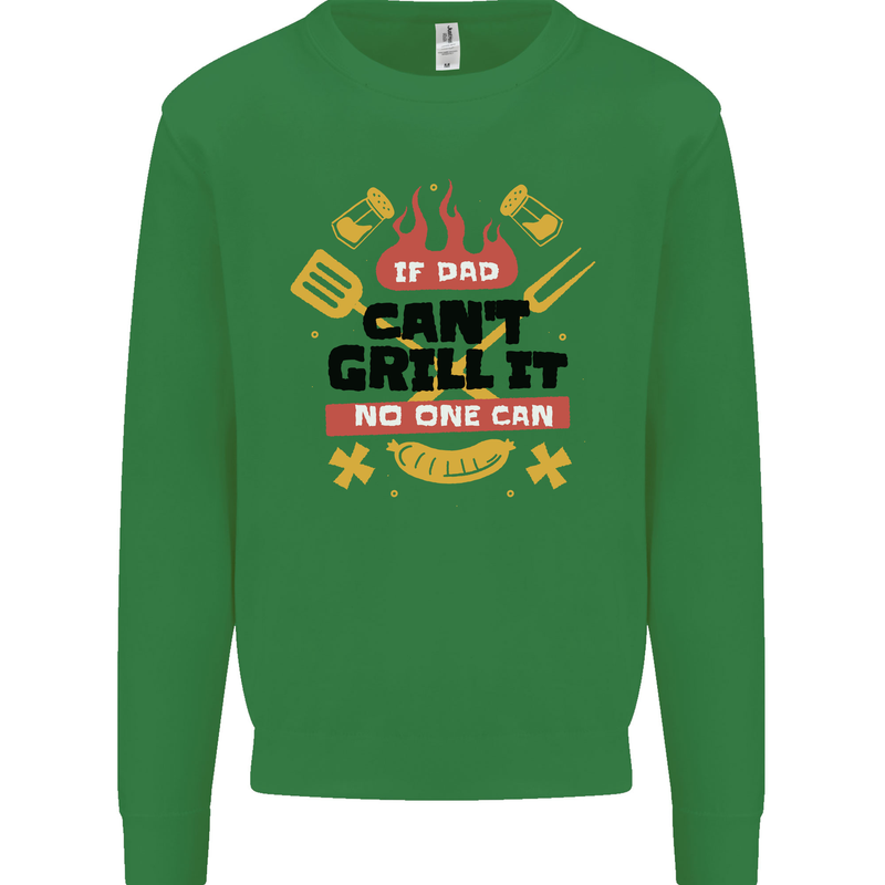 If Dad Cant Grill It No One Can Funny BBQ Kids Sweatshirt Jumper Irish Green