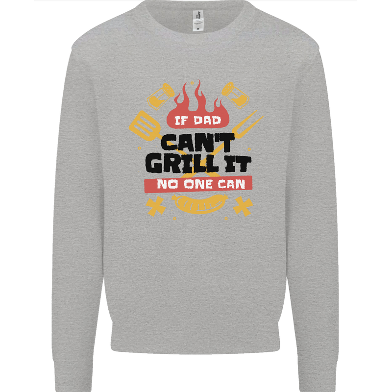 If Dad Cant Grill It No One Can Funny BBQ Kids Sweatshirt Jumper Sports Grey
