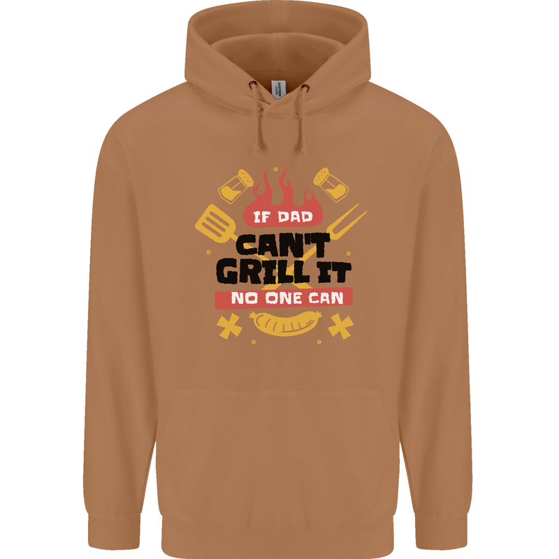 If Dad Cant Grill It No One Can Funny BBQ Mens 80% Cotton Hoodie Caramel Latte