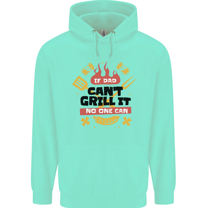 If Dad Cant Grill It No One Can Funny BBQ Mens 80% Cotton Hoodie Peppermint