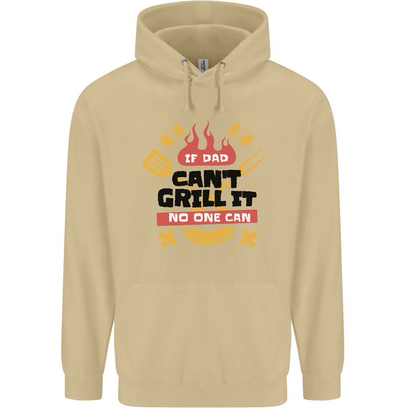 If Dad Cant Grill It No One Can Funny BBQ Mens 80% Cotton Hoodie Sand