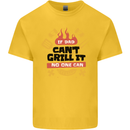 If Dad Cant Grill It No One Can Funny BBQ Mens Cotton T-Shirt Tee Top Yellow