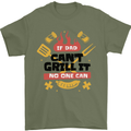 If Dad Cant Grill It No One Can Funny BBQ Mens T-Shirt 100% Cotton Military Green