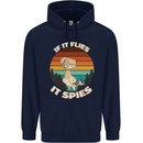 If Flies it Spies Conspiracy Theory Birds Funny Childrens Kids Hoodie Navy Blue