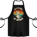 If Flies it Spies Conspiracy Theory Birds Funny Cotton Apron 100% Organic Black