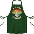 If Flies it Spies Conspiracy Theory Birds Funny Cotton Apron 100% Organic Forest Green