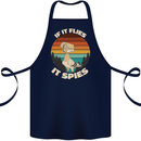 If Flies it Spies Conspiracy Theory Birds Funny Cotton Apron 100% Organic Navy Blue